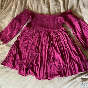 Torrid burgundy off-shoulder dress